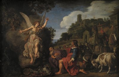 The Angel Raphael Takes Leave of Old Tobit and His Son Tobias by Pieter Lastman